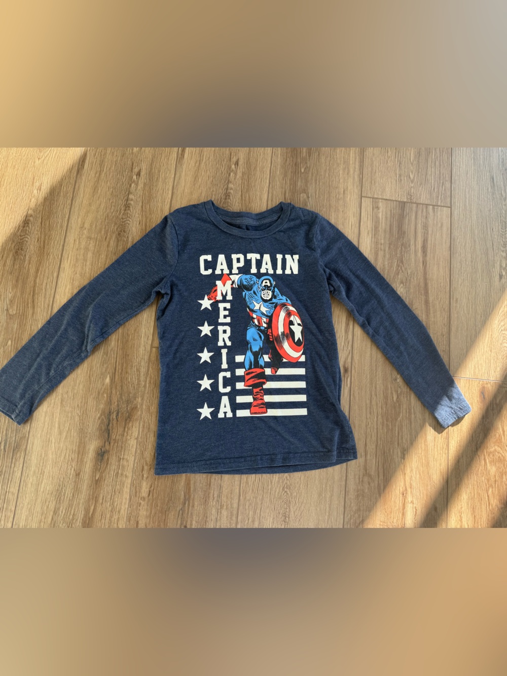 boys Jumping Beans “Captain America” long sleeve blue shirt - size 7